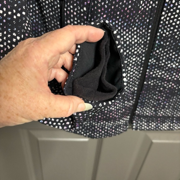 The North Face Soft Shell Jacket Fleece Lined M Black White Pink Blue Abstract - Picture 10 of 16